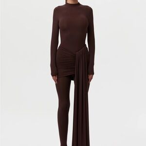 Naked Ruched Drape Mini Skirt
Dark Chocolate / S